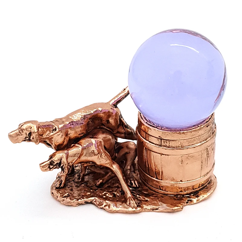 Halloween Christmas creative double dog crystal ball base retro crafts decoration home table ball bracket