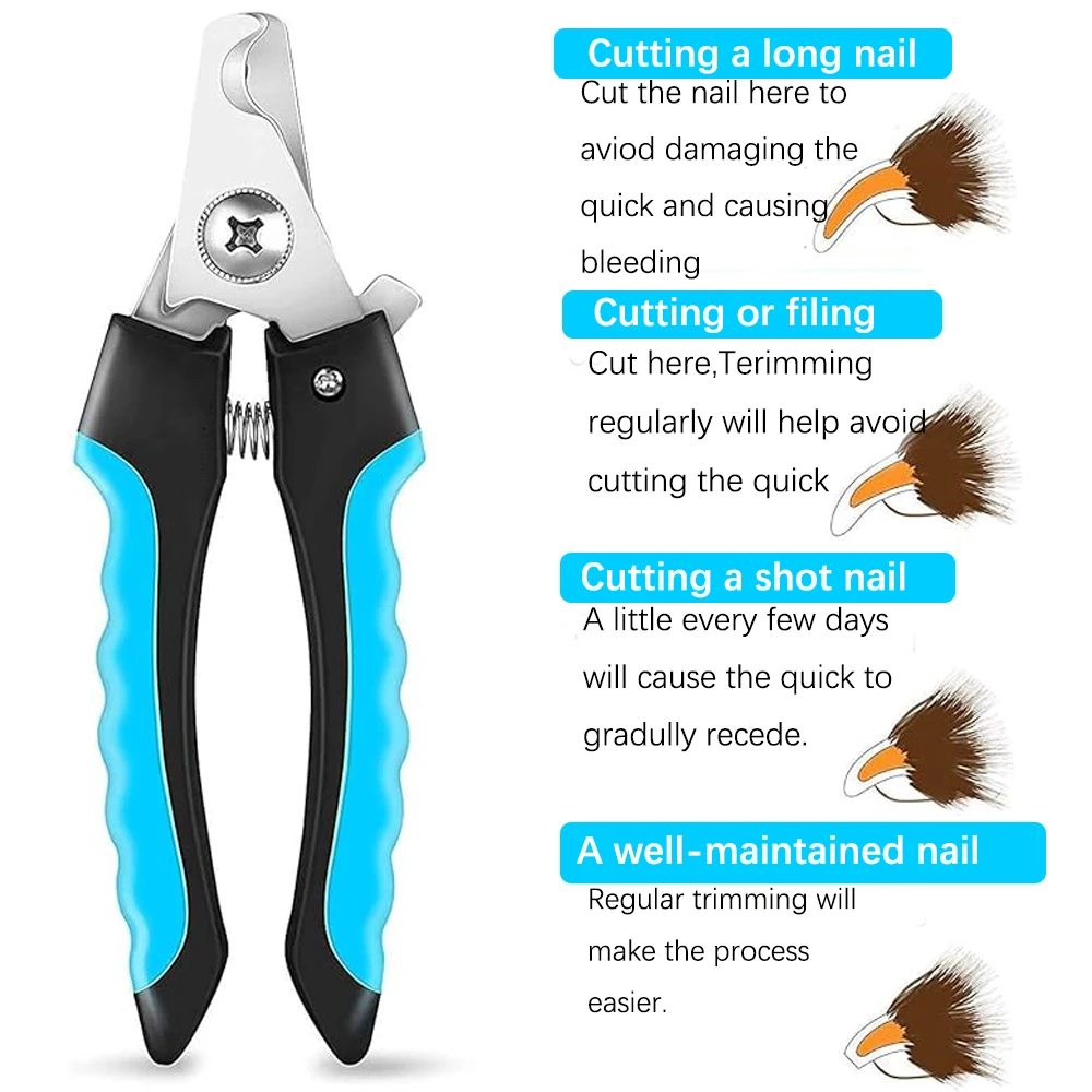 Professional Dog Stainless Steel Sharp Nail Trimmer Upgrade Wide Open Pet Nail Clippers with Safe Lock