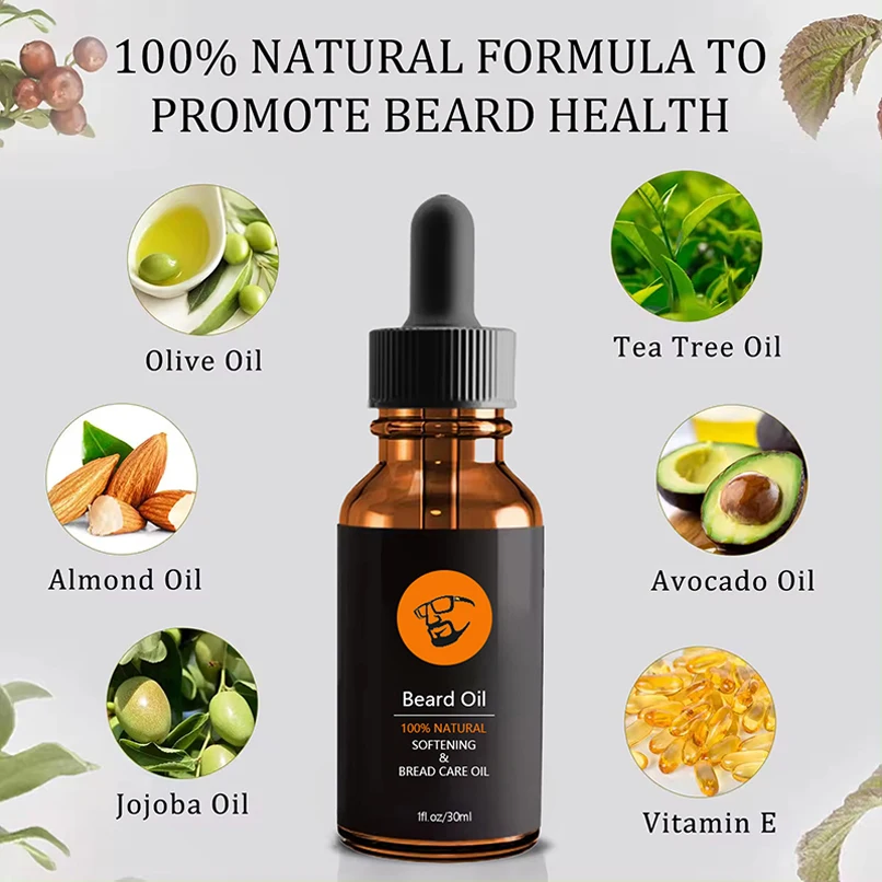 100% Natural Organic Men Beard Products For Beard Kit For Men Oil Beard