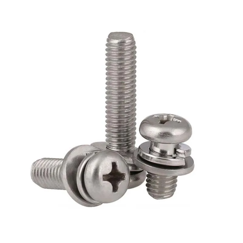 Fastener Manufacture Stainless Steel Torx Pan Head Sems Assembly Screw With Flat Washer And Spring Washer