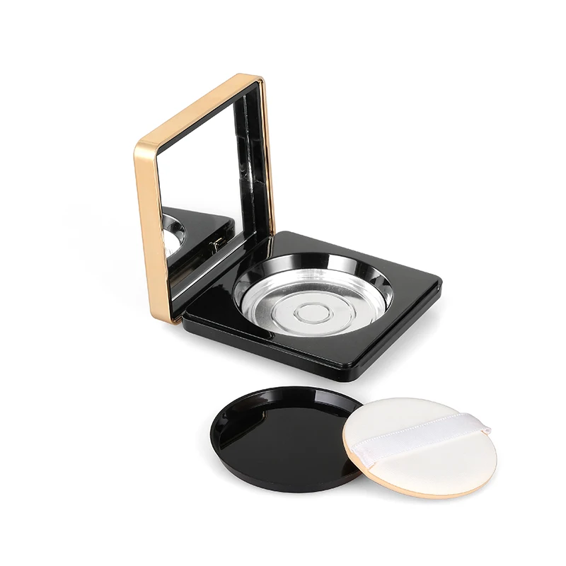 10g Customized Magnetic Square empty compact powder container case press powder box with mirror & aluminum pan