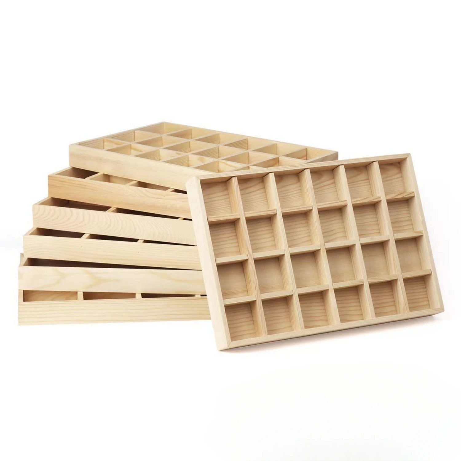 Заводская распродажа деревянная демонстрационная деревянная разделенная коробка-органайзер с отделениями