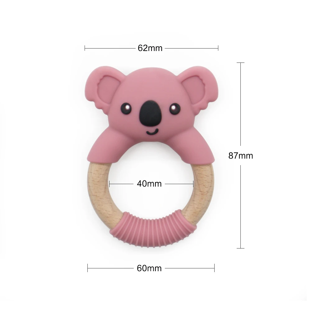 Custom Silicone Baby Teething Toys Infant Rattle Teether Soothing Pacifier Stress Release Soft Toy Mushroom Teether