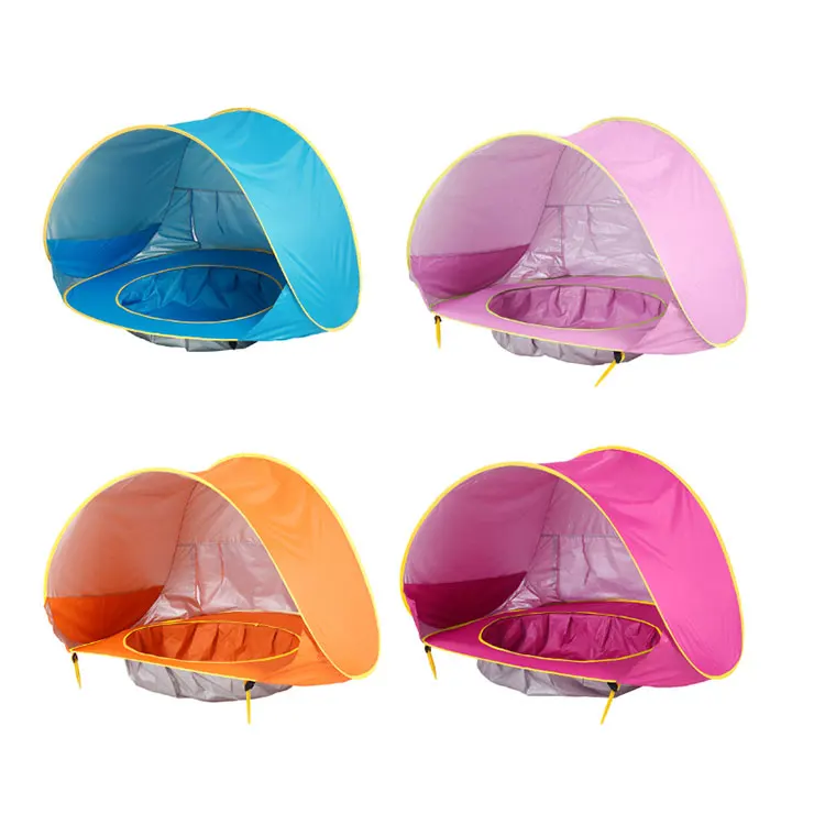 Children Waterproof Pop Up Sun Uv-protecting Sunshelter Baby Beach Tent With Pool