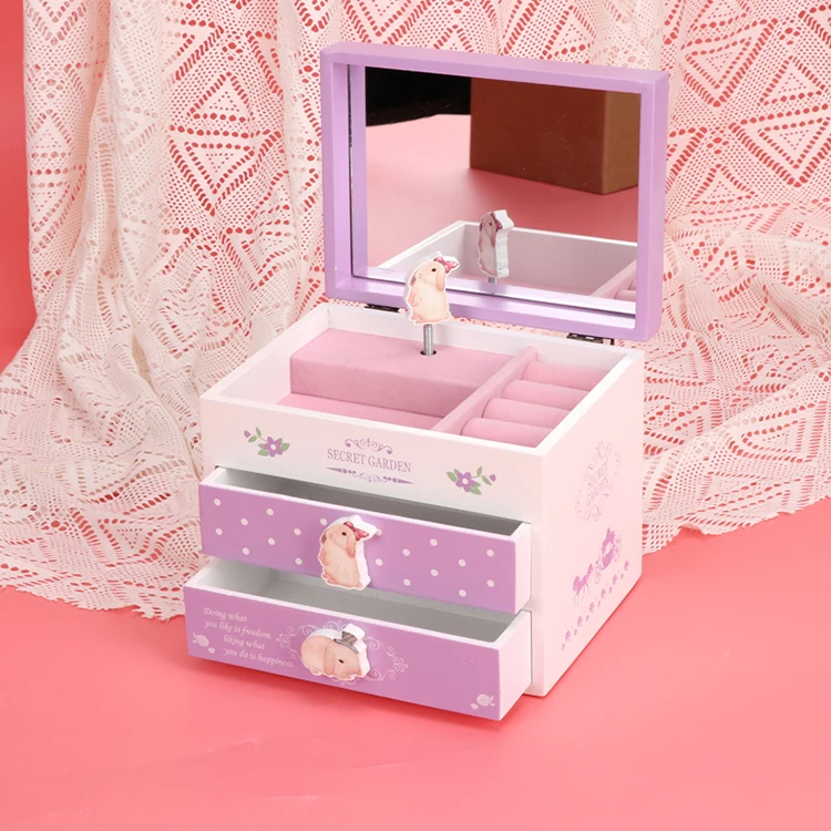 
Outstanding High Quality 2 Drawer Acessories Wood Jewelry Box Music Box 