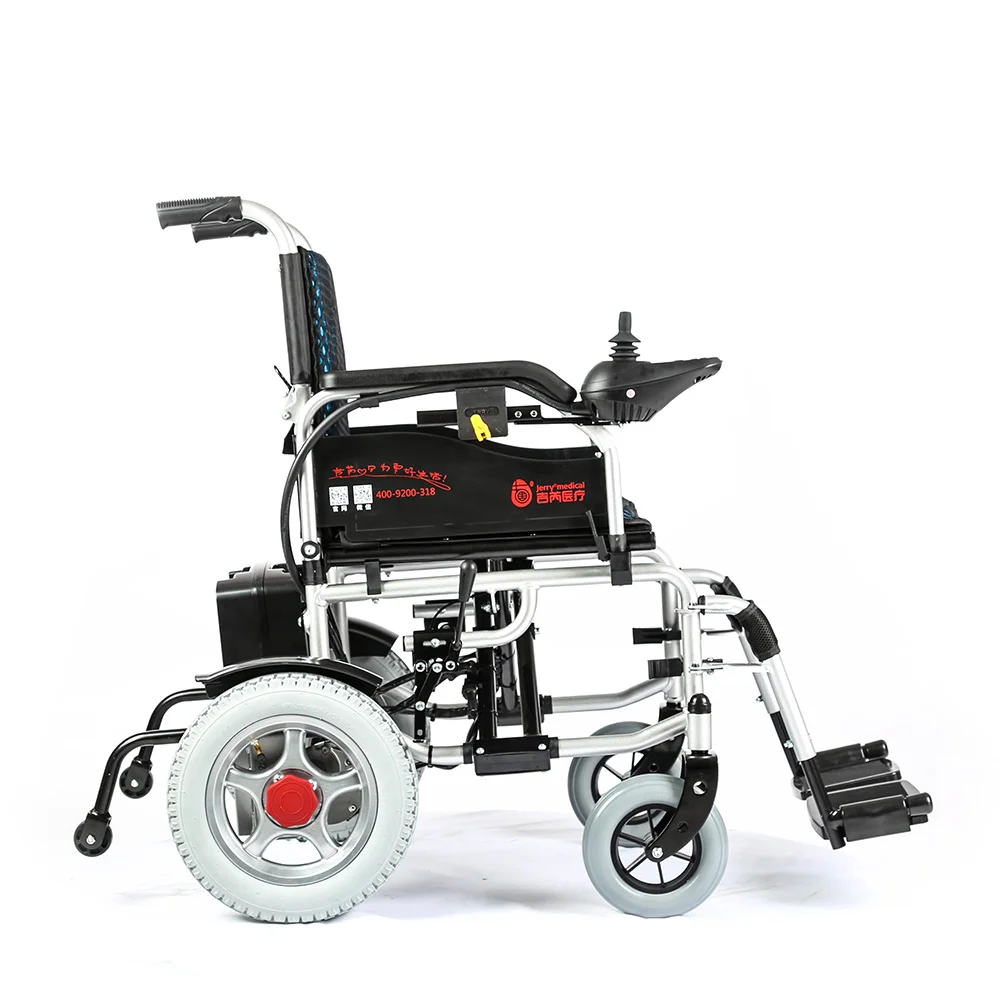 2022 Jerry Folding All Terrain Powered Electric Wheelchairs  Scale with Joystick Controller for The Disabled
