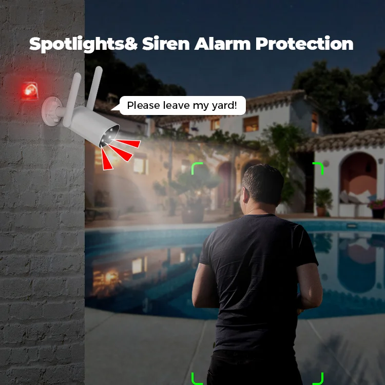 Smart Outdoor Wireless Wall 5MP OEM Wifi Bullet  CCTV Camera For Home High Quality  Full Color 2.4G 5G Dual Band IP Camera