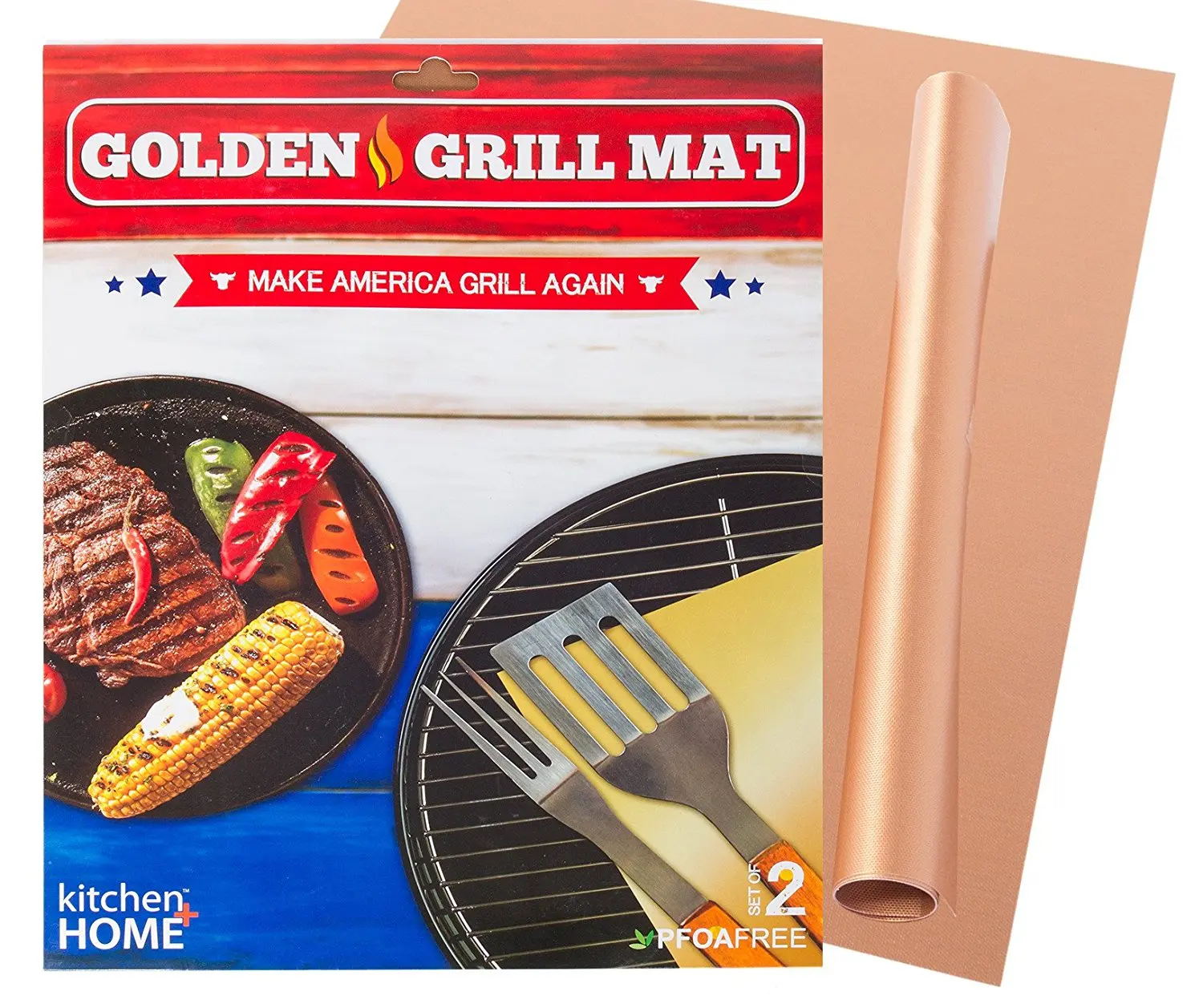 Non stick Reusable Copper PTFE BBQ Baking Grill Mat