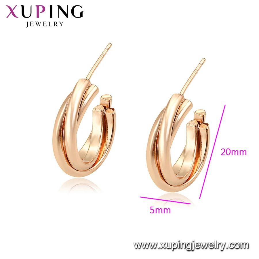 98382 xuping 2019 new arrival elegant design woman 18 carat yellow gold earring