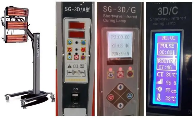 Direct factory provided hot sale 3 head infrared paint curing lamp Automobile paint baking lamps SG-3DA