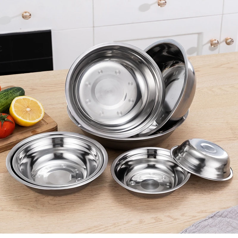 Cheap Kitchen Utensil Soup Deep Basin Rice Bowl Various Sizes Stainless Steel Wash Basin/metal