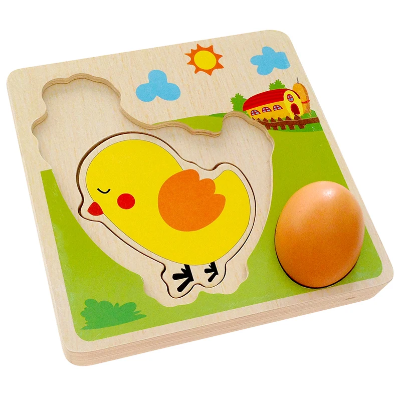 Montessori Chicken Growth Puzzle Board Game Multi-layer Puzzle Toys For Children Educational Wooden Toy