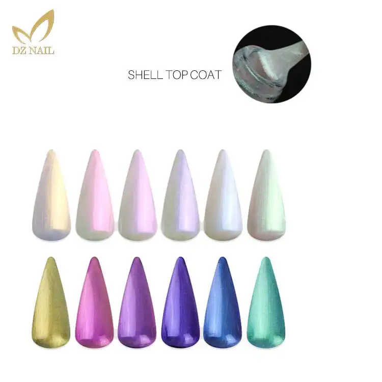 New Arrival 12 Colors Pearl Shell Texture Gel Thread Top Coat Nail Polish UV Gel For Nails