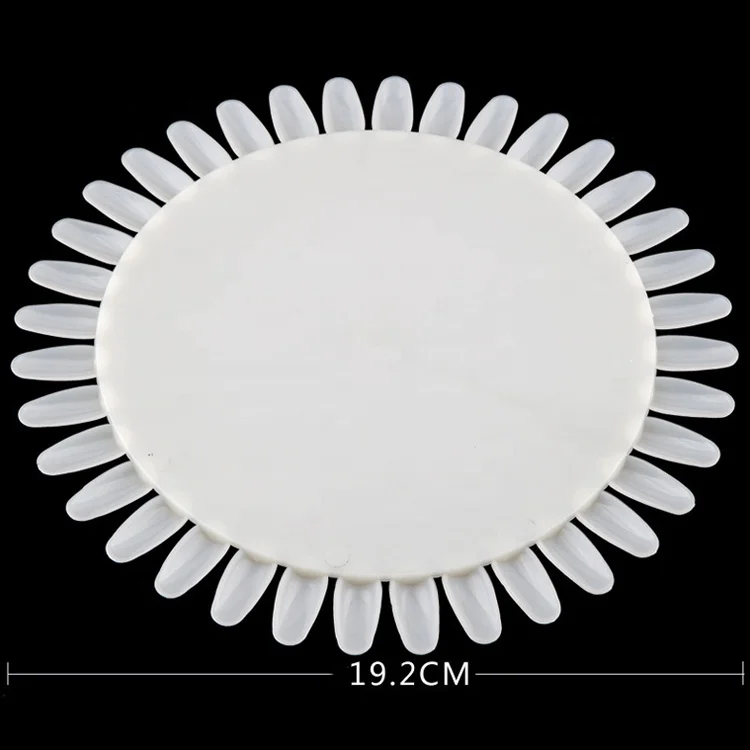 Nail Art Supply 36-color Nail Color Chart Polish Display Big Round Shaped White False Nail Tips Color Chart