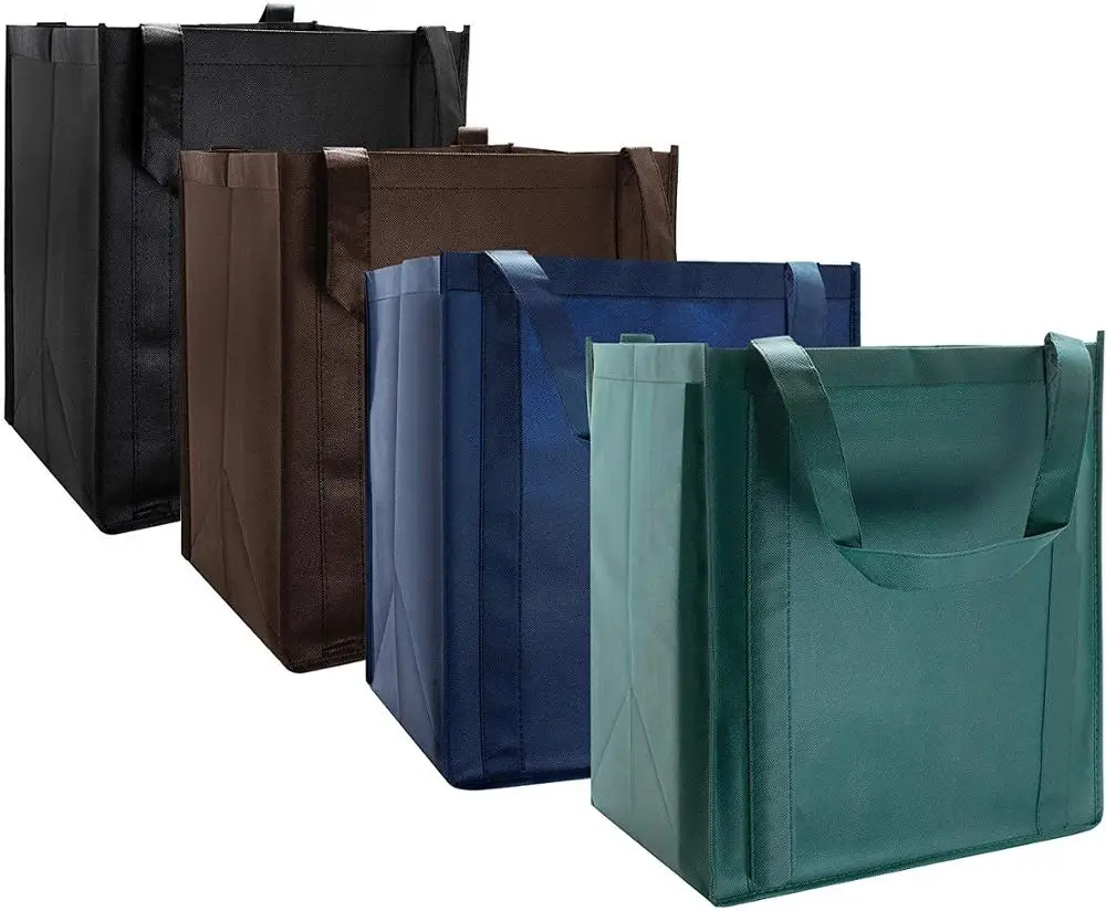 customized durable extra large reusable washable reusable Reinforced handle grocery bag for shopping