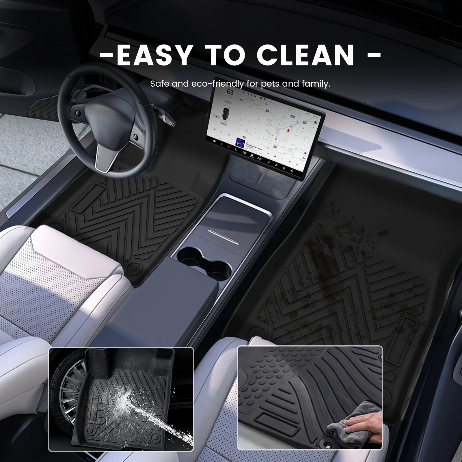 Rubber Car Mats 4 Pieces 3D Tpe Car Carpet Foot Floor Mats Sport Car Mat for Mercedes Benz GLE CLASS