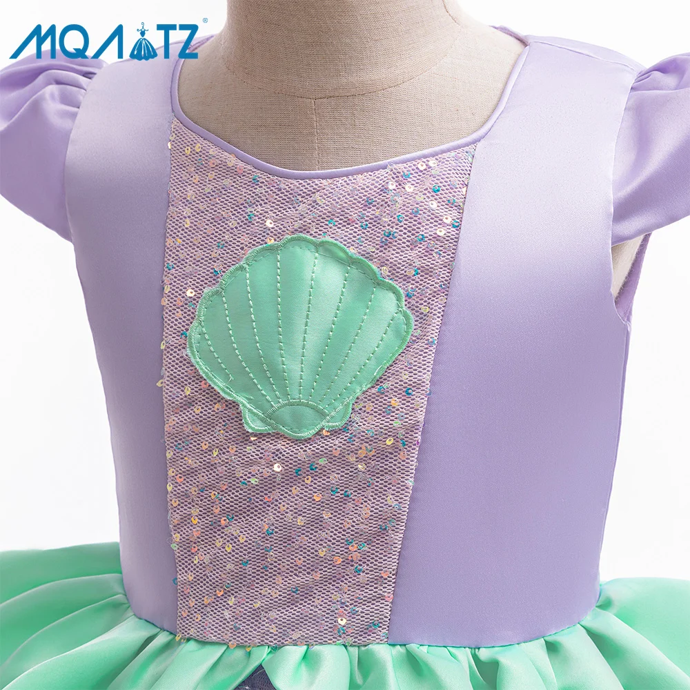 MQATZ Children Fancy Girls Princess Party Dresses Easter Carnival Little Mermaid Costume Kids Halloween Cosplay Dress