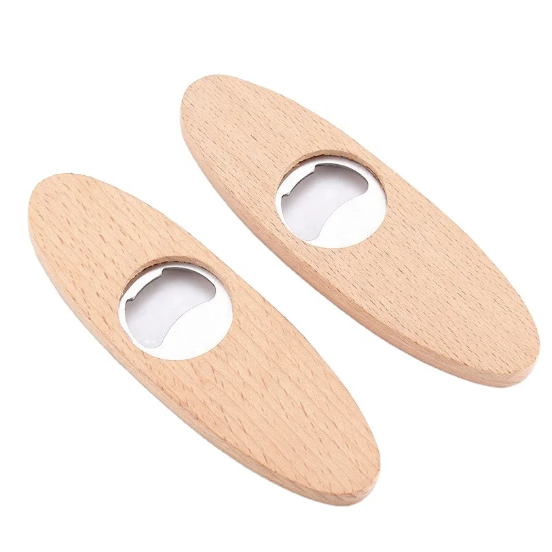 
Customized Logo Beer Bottle Opener With Wooden Handle 