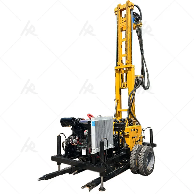 Hot sale diesel groundwater deep well water well drilling rig portable household 300m drilling machine