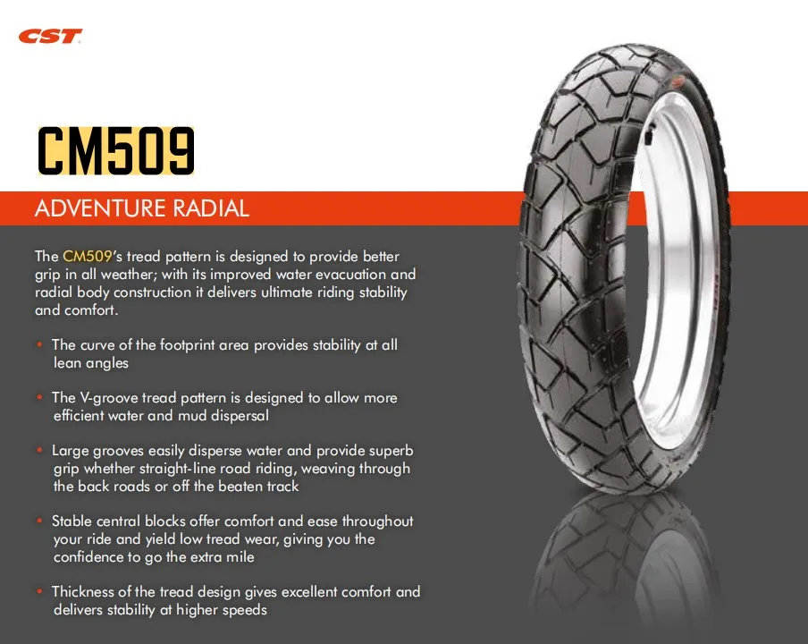CST Reliable Quality Rubber Material CM509 120/70R17 180/55R17 Off road rubber Tires tubeless Motorcycle Tires