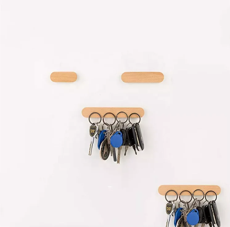 Органайзер для ключей, держатель для фотокарт, держатель для заметок, магнитный деревянный держатель для ключей, крючок для ключей