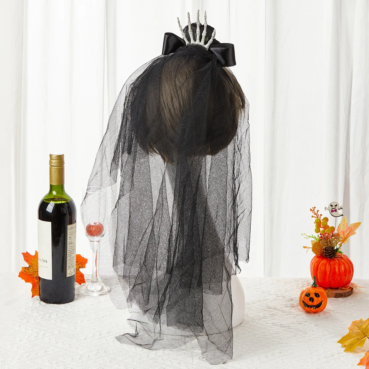 Halloween Funny Diablo Headgear Skull Headband Holiday Dress up Clip Style Headband Blood Dyed Hair Accessories