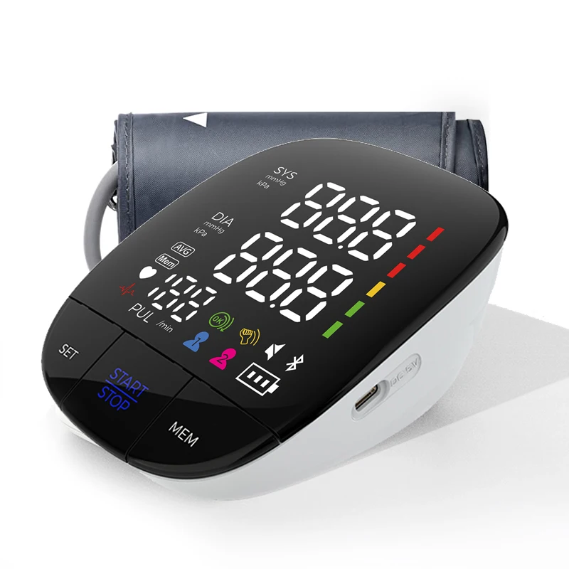 50% OFF LED Display Upper Arm Blood Pressure Monitor With Irregular Heartbeat Detection Blue tooth Connectivity