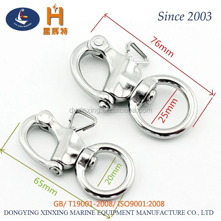 stainless steel rigging hardware heavy duty snap shackle D ring swivel bail