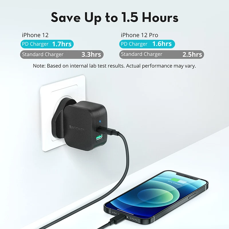 RAVPower Pioneer 20W настенное зарядное устройство для iphone uk LED подходит всех видов мобильных