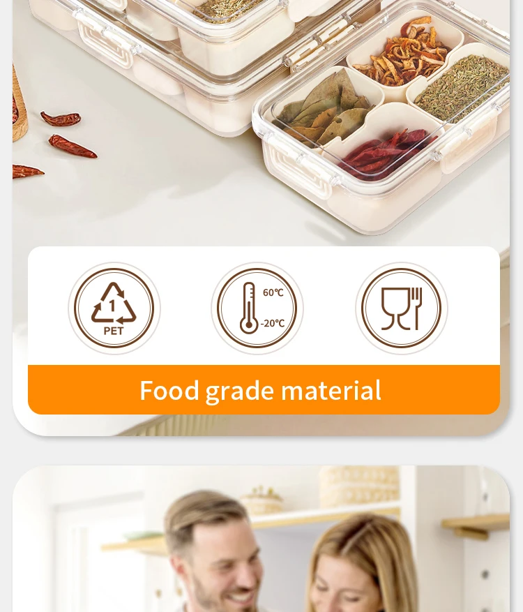 Aohea bpa free 4 8 compart portable travel snack containers stackable snackle box charcuterie container for fruit vegetablesalad