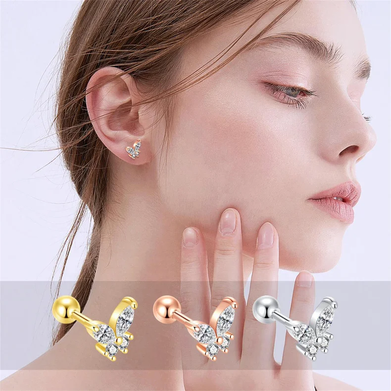 christmas gold korean stud  stainless steel statement hoop pearl fashion fine jewelry earrings women pouch set 2022