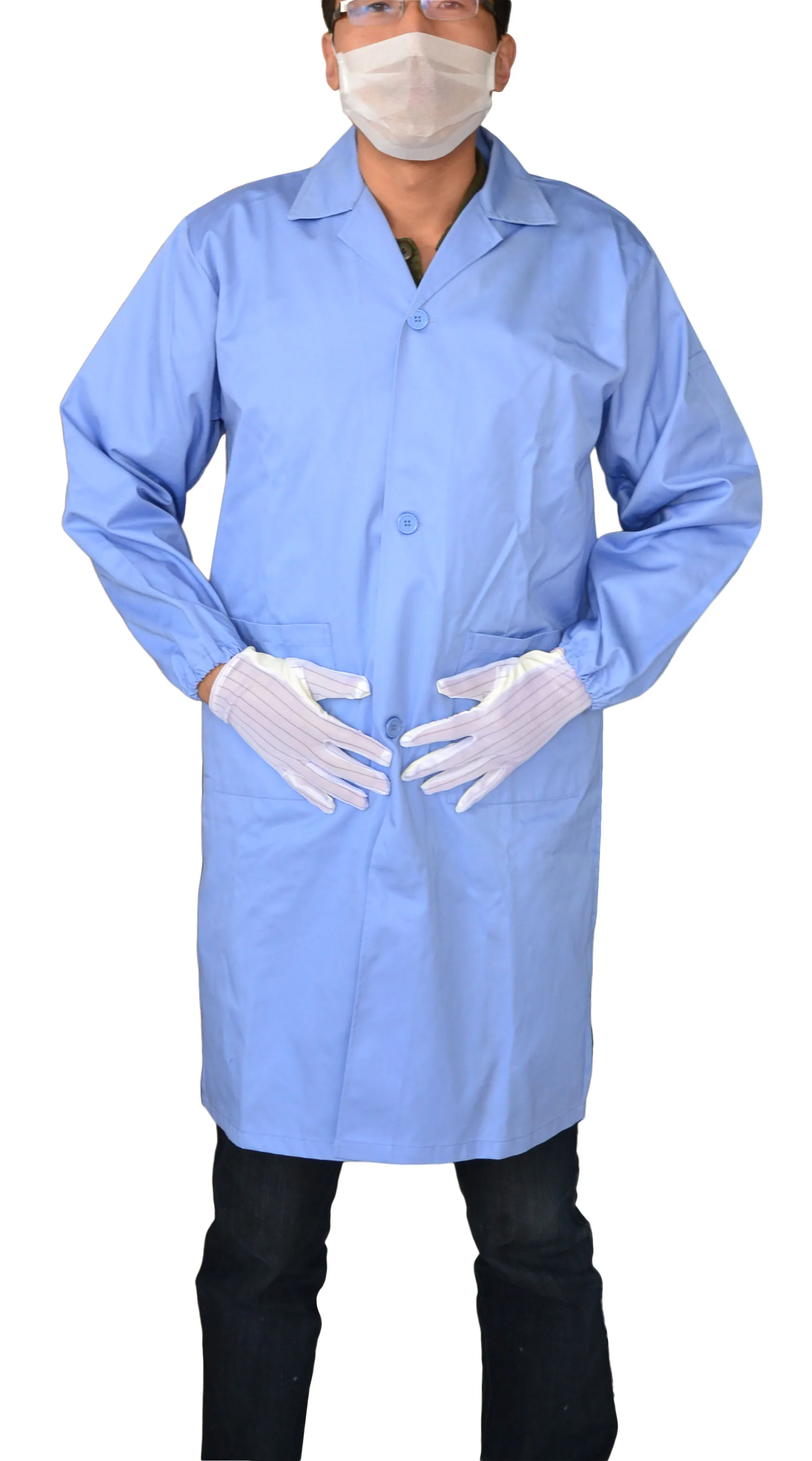 Antistatic Electronic Work Suit Garments Cleanroom Overall ESD Safety Cloth Carbon Fiber Antistatic Coat Jacket