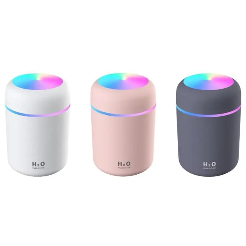 2021 Mini LED Dazzle Cup Spray Humidifier 300ml Spray Mist Humidificador Double Wet Diffuser Portable h2O Car Air Humidifiers
