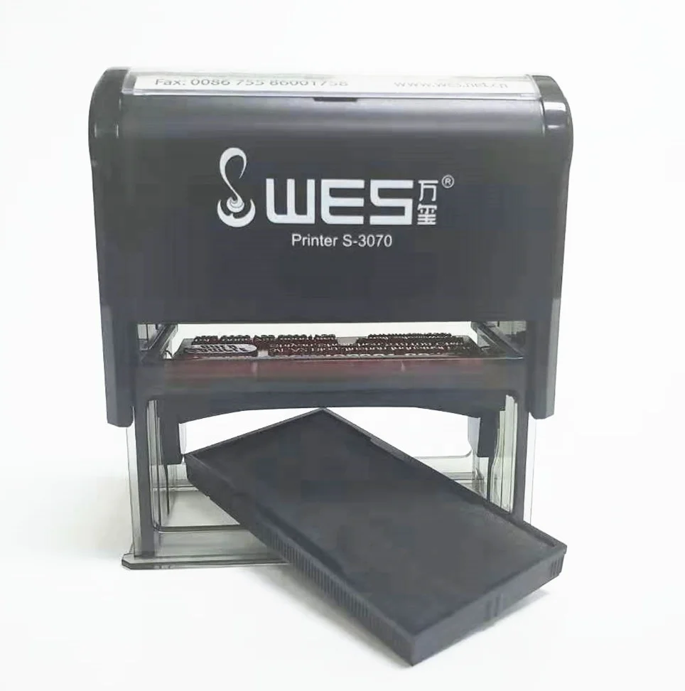 Self Inking Stamp WES S-3070 clear Imprint Easy to Operate Business Stamp