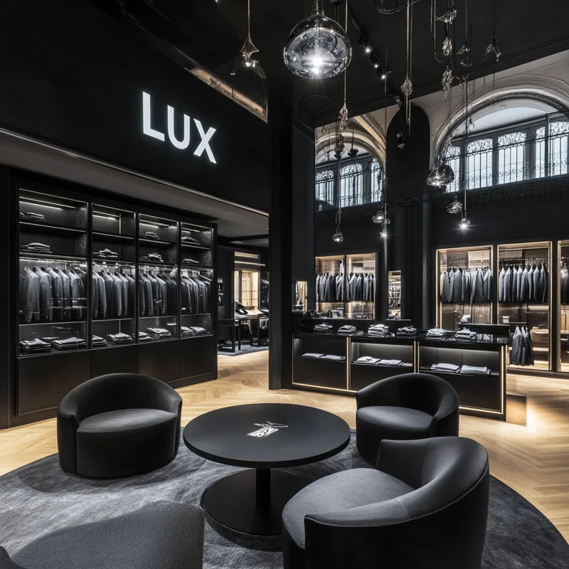 Modern Shopping Mall Boutique Garment Store Retail Garment Display Rack Clothing Store Interior Design