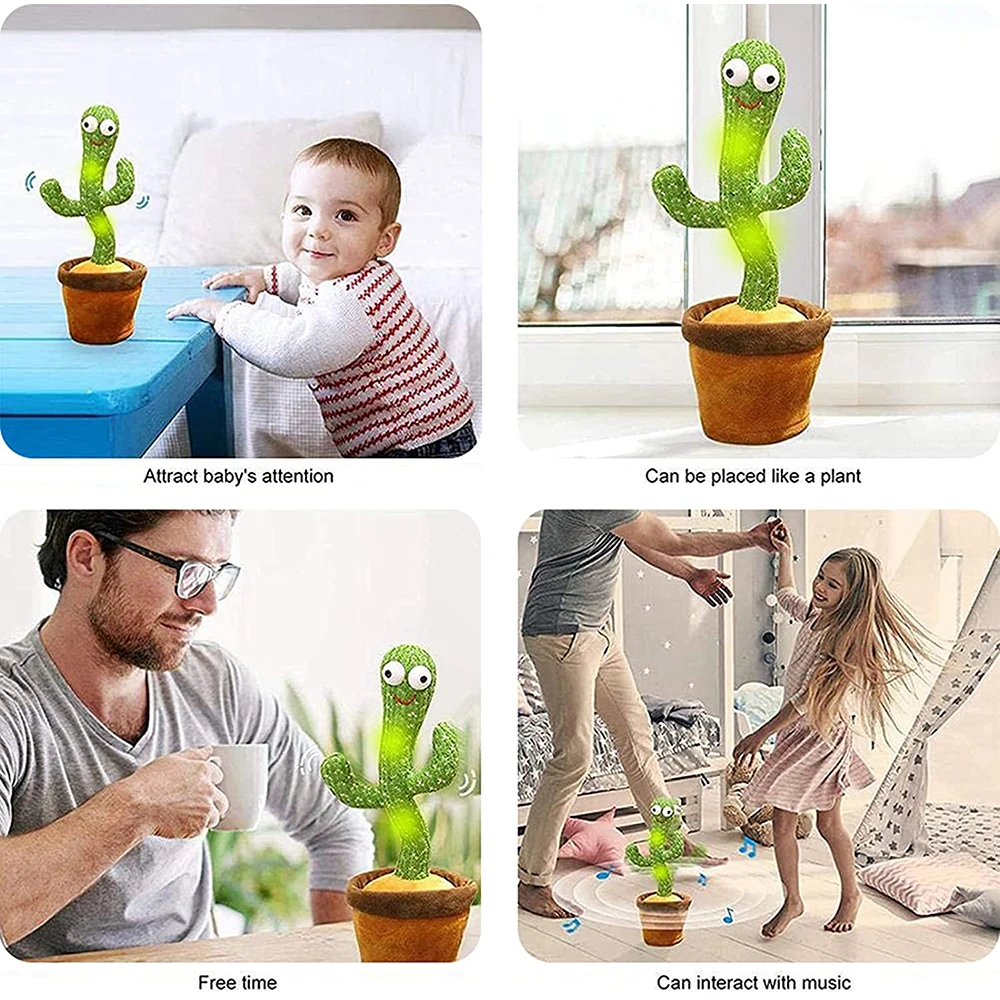 Dancing Cactus Game Twisting Dancing Cactus Doll recording Talking Singing Music Dancing Cactus Plush Toy