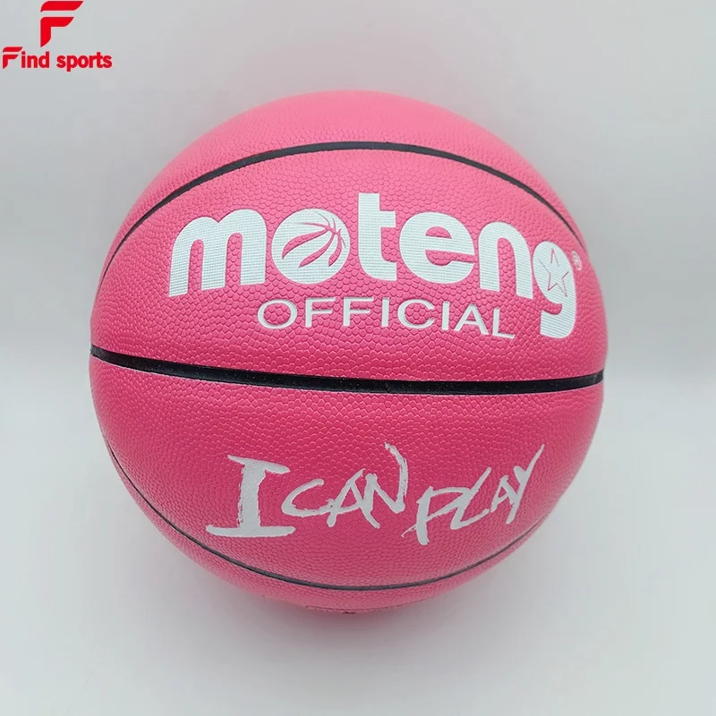 pink gril women PU leather basketball OEM logo size 6 for gift or promotion WNBA ball