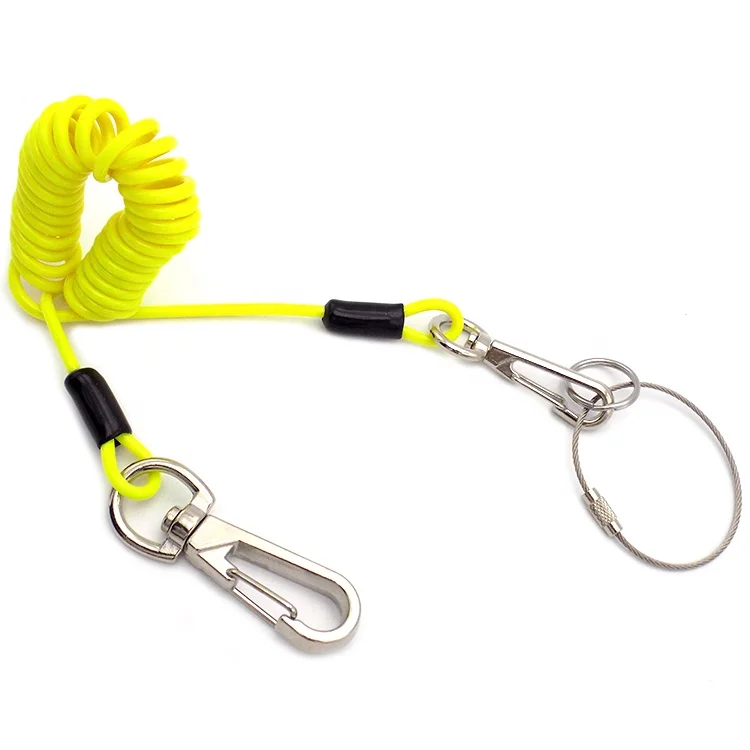Marine Boat Outboard Safety Kill Switch Keys Sprial Coiled Lanyard Safety Lanyard for Scaffold Spanner