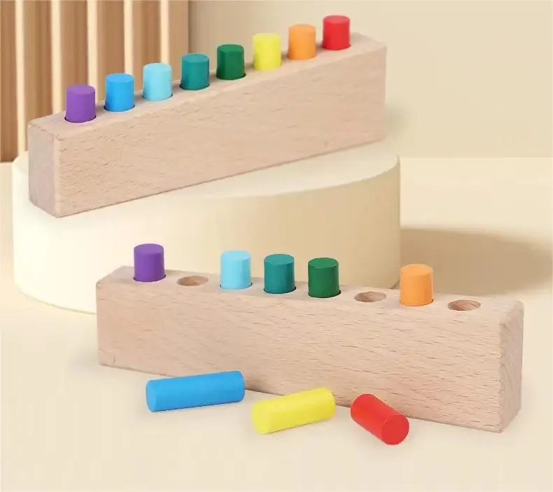 Baby Wooden Montessori Toys Children Puzzle Cylinder Blocks juguetes montessori de madera Kids toys wholesale