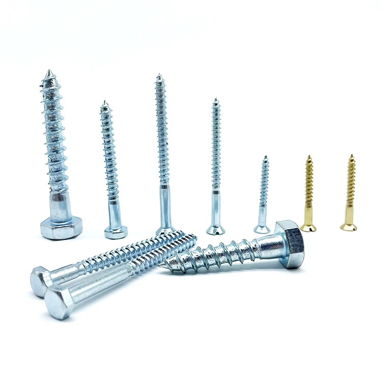 Din571 Wood Screw Wood Screws Factory Custom Carbon Steel DIN 571 Hex Head Coach Lag Wood Screw