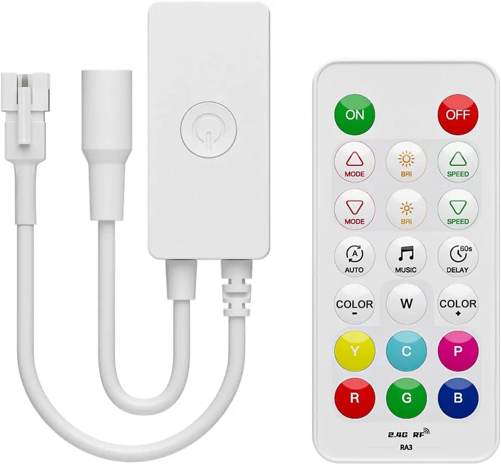 RGBW 2.4Ghz Bluetooth SPI TTL LED Controller Compatible with SK6812 RGBW WS2814 5V 12V 24V 2.4G RF Remote APP Control Music Mode