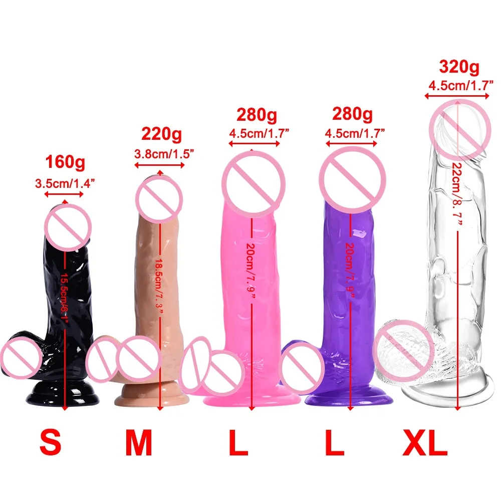 Woman Sex Toys Dildo Realistic Soft Crystal Penis Dildo Cheap Price Colorful Jelly Dildo With Strong Suction Cup