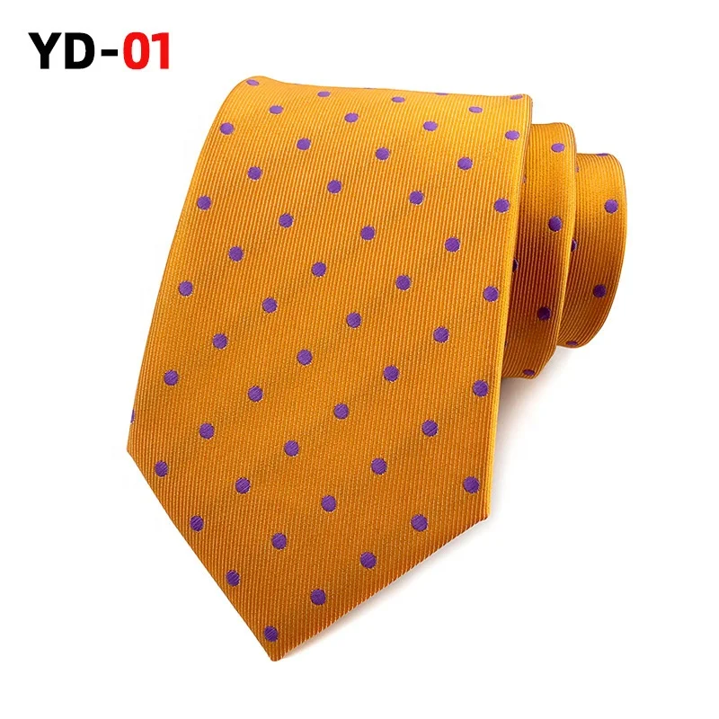 Classic design mens poka dot tie multiple colour polyester necktie fashion high quality white dotted blue tie
