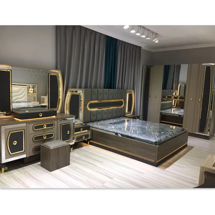 Hot Sale leather modern bed room set modern king size bed bedroom sets furniture 1.8m designer bed comfort set