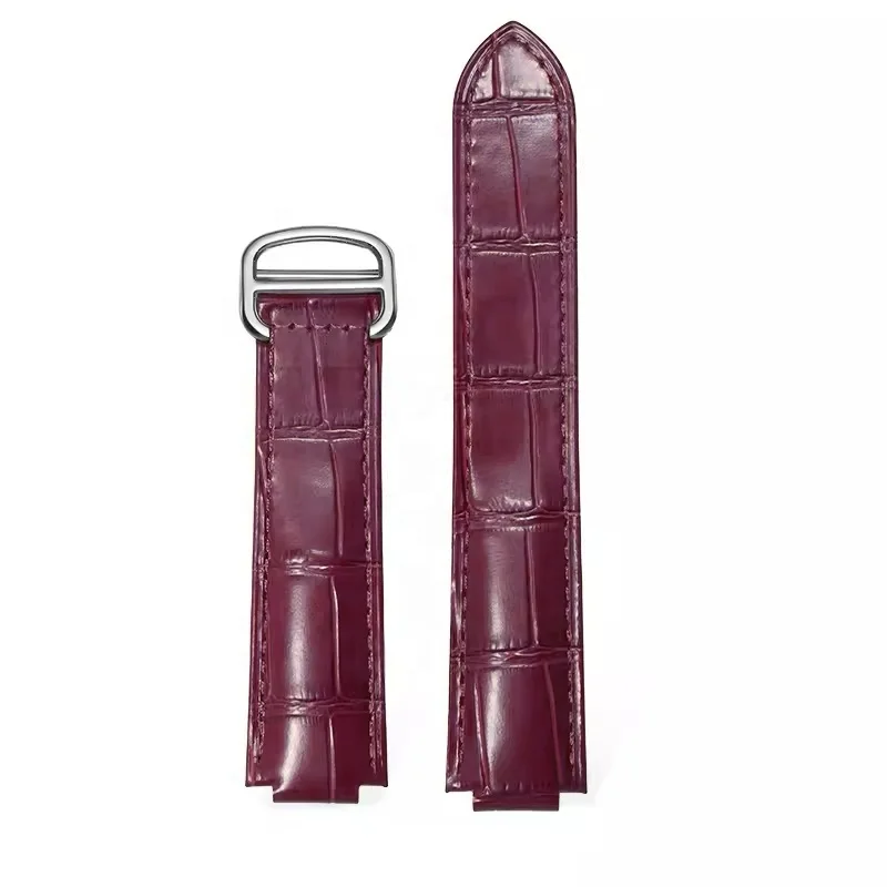 14 16 18 20 22 mm Leather watch band for Pasha tank ballon bleu watch pink blue purple white leather watch strap crocodile
