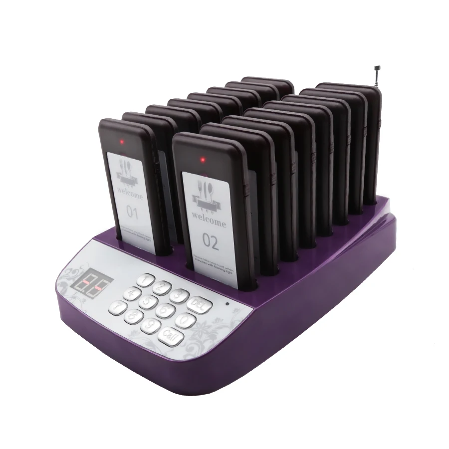 Daytech RP01 High Quality 16 Coaster Pagers Wireless Long Range Pager System Calling Restaurant Pager