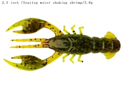 Fishing Tackle 2.5 Inches Eco friendly TPR Crawfish Soft Bait Fishing Floating Swing Shrimp Lure Sea Bass Fishing Lure