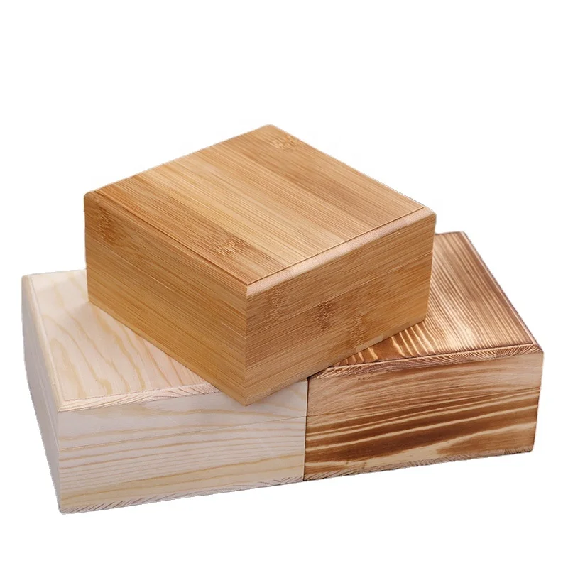 Wood Jewelry Box Custom Logo Wooden Bamboo Box Custom Box With Wooden Cover