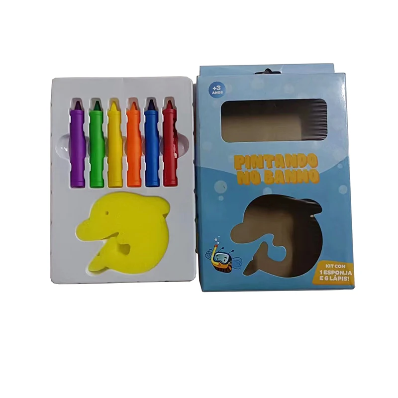 Wholesale Novelty Washable Crayons Non Toxic Multi Color Bath Crayon Safety DIY Wax Crayons for Children