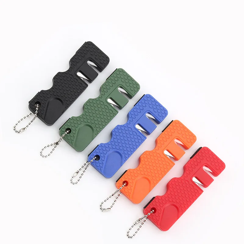 Mini Portable Outdoors Knife Sharpener Scissor Sharpen Gears Fish Hook Carbide Knife  Camping Tools Kitchen Accessories